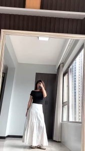 ⚜️SF Korean Style High Waist Long Skirt Women A-line Skirt Cake Skirt Fairy Artistic Sense Skirt