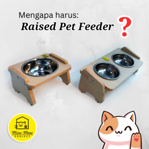 Tempat Makan Kayu 2 bowl Stainless Steel PET FEEDER Kucing Anjing