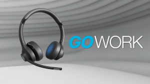 JLab GO Work 2nd Gen Wireless Headsets with Microphone USB-C Dongle Noise Cancelling Mic Quick Mute