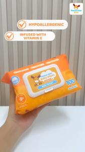 Moose Gear Baby Wipes Premium Baby Scent 300sheets 3PACKS w/ Vitamin E & Aloe Extract Thick & Soft