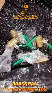 Nasara 1/2" 3/4" 1" Brass Hose Ball Valve Pipe Connector Fitting With Thread Brass Green Handle / Paip Penyambung / 喷头连接管