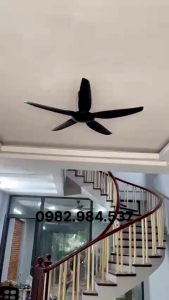 Quạt trần 5 cánh không đèn[Động có DC lõi đồng 6 tốc độ gió] phù hợp lắp phòng khách-phòng ngủ-bếp tích hợp điều khiển từ xa