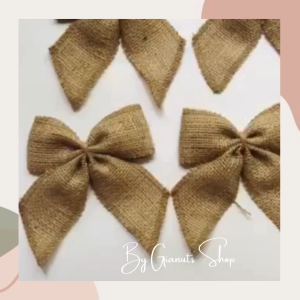 New 6-Piece Rustic Jute Ribbon Bow Set for Christmas Tree and Festive Decor
