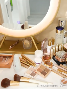All in 1 Ins Dustproof Makeup Skincare Brush Holder Storage Organizer Box Makeup Cosmetic Waterproof Desk Drawer Box