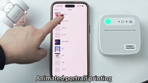 Mini Thermal Printer Portable Label Printer Inkless Sticker Printer Pocket Printer with 11 Rolls Paper Student Wrong Question Printer Stationery School Supplies