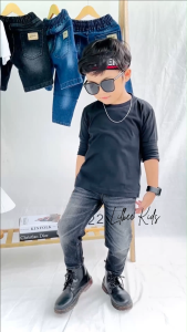 Celana Jeans Panjang Anak Laki Laki Soft Denim Hitam Stretch Keren CD 003
