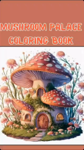 Buku Mewarnai MUSHROOM HOUSE Coloring Book Cute Aesthetic Sketsa Menggambar Anak Remaja Kertas Tebal