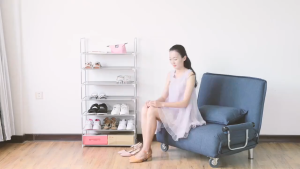 ชั้นวางรองเท้า 4 ชั้น ชั้นวางสแตนเลส ที่เก็บรองเท้า Stainless Shoe Rack