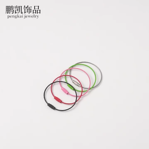 20Pcs Stainless Steel Wire Keychain Ring Colorful Keychain Rope Hanging Tool Camp Luggage Tag Holder