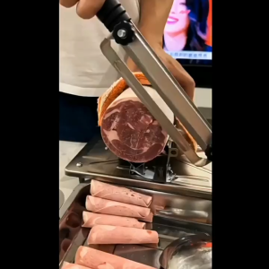 Stainless Steel Adjustable Manual Meat Slicer: Efficient Cutter for Frozen Meat Beef Mutton and Roll Bacon. Ideal for Commercial and Household Use
