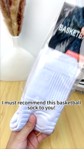 1 pair Professional Towel Bottom Basketball Socks High Cut Non-slip Sports Elite Socks