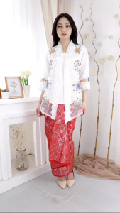 Set atasan Kebaya/Stelan Kebaya Bordir Premium Brukat Rompi