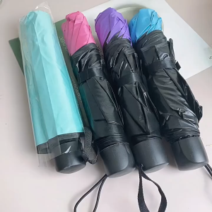 8 Ribs Macaron color magic flower cute umbrella with anti-ultraviolet sunshade manual mini folding umbrella
