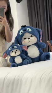 .Gấu Lena cosplay Stick xanh dương.Om siêu dễ thương mềm mịn đủ size-40-50-60cm.