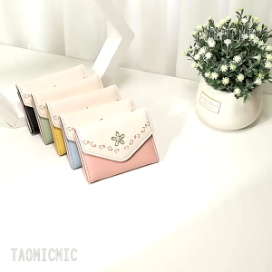 Dompet Wanita Mini Cetak Bunga Klasik & Lipat Coquette D246