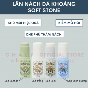 Sáp lăn khử mùi đá khoáng cho nam giới Soft Stone 20g Nhật