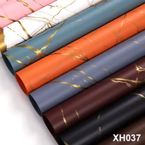 Cellophane Marble Gold Wrapping Paper Motif Marble Kertas Buket Bunga Bungkus KB20