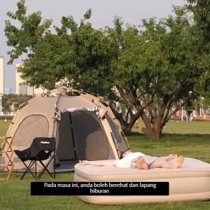 Double Size Foldable Inflatable Air Bed Self-inflating Mattress Portable Camping Bed Rapid Inflation and Deflation