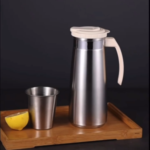 Heavy duty 1500ML premium tumbler vacuum cup flask hot&cold double wall insulated drinking bottle w/ handle portable big capacity cold brew pitcher cold water tumbler cooler jug cold bottle vacuum thermos hot and cold stainless steel tumbler