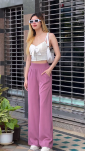 กางเกงขายาว กางเกงขายาวผ้าลิลิน ประเป๋าใส่ได้2ข้าง กางเกงแฟชั่นสไตล์เกาหลี เนื้อผ้าดี ทรงสวย ใส่สบาย K9181