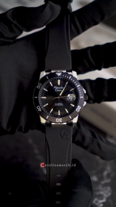 Jam Tangan Pria Alexandre Christie Automatic AC 6141 MARTBBA Black Bezel Dial Black Rubber Strap