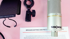 Siborie【48V MIC】U90 / U91 mikrofon karaoke berkualitas suara tinggi microphones Satu set lengkap braket kantilever Siap COD