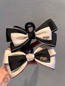 Kẹp nơ to Doudou Cặp càng cua Kẹp tóc vải lụa phong cách Hàn Quốc hot trend thời trang ZJ081