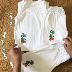 White Newborn Comfy Sets with Cute Prints (Sando/Short/Pajama) | Baby Boy & Girl