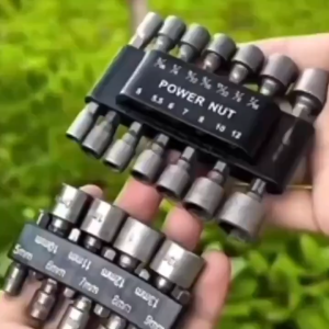 ADAPTER MATA SOCKET BOR ROOFING MAGNETIK NUT SETTER 5 - 13 MM 9 PCS - Set Mata Bor Driver Mur Magnetik Kunci Pas Soket Mata Kunci Shock Hex Adapter Socket Sleeve Wrench 5-13mm 9 PCS