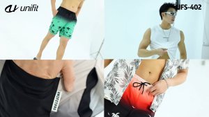 UNIFIT Mens Puff Grid Board Shorts Above The Knee Beach Short Menswear Lingerie Tropical UFS-402