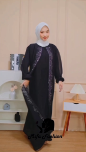 Kanaya Gamis Dress Putih Bahan Ceruty Babydool Premium/Baju Kondangan Mewah Elegan Busui Friendly