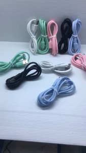 Kabel Data D6 macaron color Iphone Ligthing Type C Micro USB Fast Charging 1 Meter kabel cas charger hp original