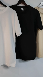 SIMPLE Waffle T-shirts Round Neck Shirt Waffle Knit Plain Tops For men
