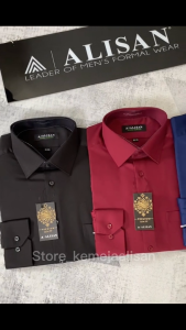 ALISAN Slimfit Kemeja Polos Formal Lengan Panjang Premium Warna Putih