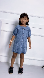 DRESS AURORA JEANS ANAK CEWEK KEKINIAN BY DE STORE FASHION