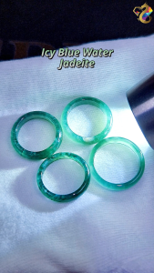 Super Premium Icy Blue Water Jadeite Pinky Finger Ring Pendant Ring