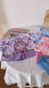 ช89-ช91 พร้อมส่ง ต้าวลาบูบู้ ชุดเซ็ตเด็ก ลายยอดฮิต🏆🦊☔🍹