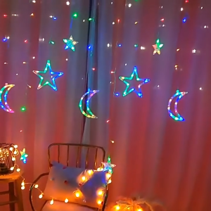 Vimite 3M 3.5M 240LED Heart Candle Water Drop Five Star Snowflake Butterfly Love Candle Christmas Lantern 220V Plug in Style IP43 Waterproof Birthday Party Festival Curtains Wedding Christmas Day Bedroom Staircase Atmosphere Light