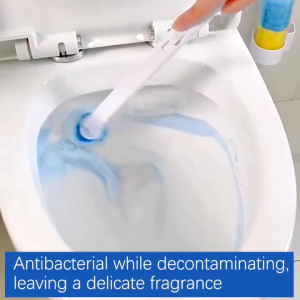 Disposable Toilet Brush Bathroom Toilet Cleaning Brush Wall Mounted Long Handle 360° Revolving Replaceable Brush Head