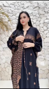 Kaftan Palermo Bolivia Busui Rayon Premium Super Jumbo Dress Batik Wanita Adem Nyaman By Alinrafd