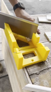 300mm 12" Mitre Box With Yellow Tenon Saw Wainscoting Miter Storage 45 Degree 90 Degree Multi-functional Mitre Saw Box