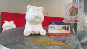 Tượng tô màu Gấu dâu xinh E15  tô tượng thạch cao (Không kèm màu) luyện vẽ tượng trắng decor