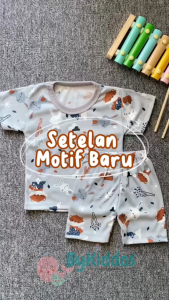 ByKiddos - Setelan Anak Printing / Setelan Anak Cowok Lokal / Baju Bayi Laki-laki / Baju Santai Anak
