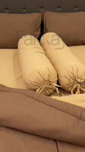 Bedcover Set Sprei TwoTone Brown Khaki Ukuran 180x200/160x200/200x200 - Fankay