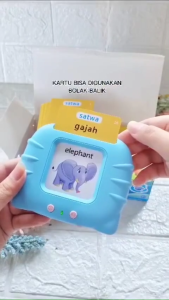 Suara Mainan Early Education  Flash Card Kartu Belajar Pengenalan Kosakata Bahasa Inggris-Indonesia Warna Bentuk Pendidikan Dini Usia 2 3 4 5 6 tahun Hadiah Edukasi Terapi Bicara Autisme