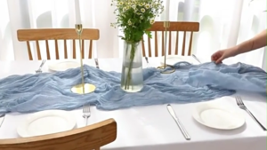 90x300cm Cheesecloth Table Runner Semi-Sheer Gauze Bohemian Decoration Table Cloth