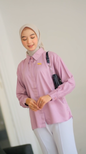 jnjfashion.id Kemeja Wanita Basic Shirt Polos Busui Friendly Kasual Rayon Premium