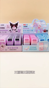 AMK Sanrio Eraser Mechanical Eraser Pencil Eraser Rubber Pencil Cute Kuromi Rubber Cinnamoroll Eraser Roller Eraser Pemadan Pencil滚轮橡皮擦