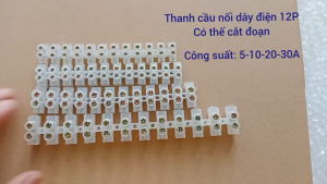 Combo 10 thanh Cầu Đấu Điện Domino 12P Bắt Vít (5A 10A 20A 30A) Thanh dài 12 Mắt Lõi Đồng Chống Cháy Thiết bị điện Thanh Tâm