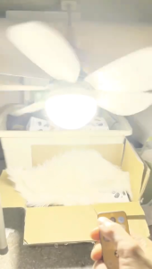 Kipas Angin Plafon Lampu 2in1 Lampu kipas langit-langit multifungsi Lampu kipas remote control yang dapat diredupkan dengan lampu LED E27